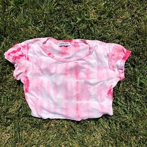 Pink tie dye crop top